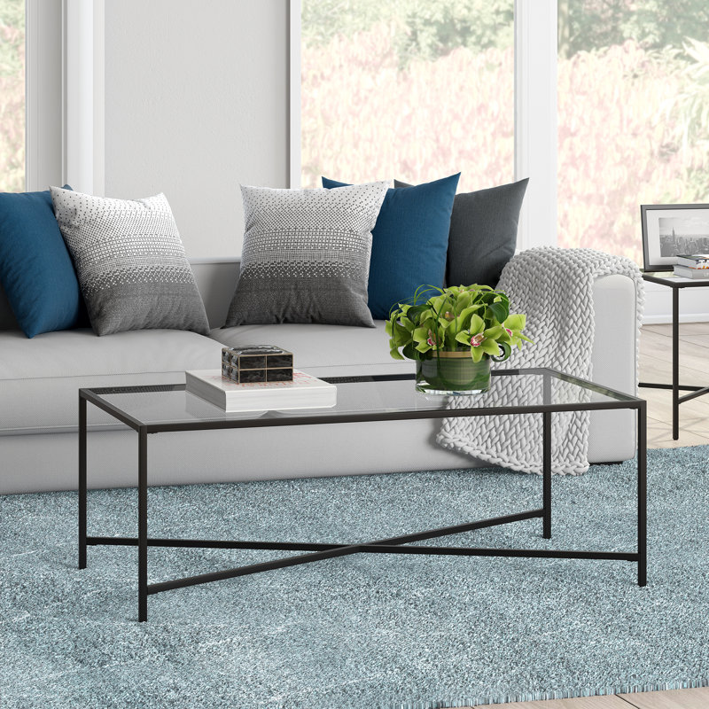 Cross Legs Coffee Table, Blackened Bronze
