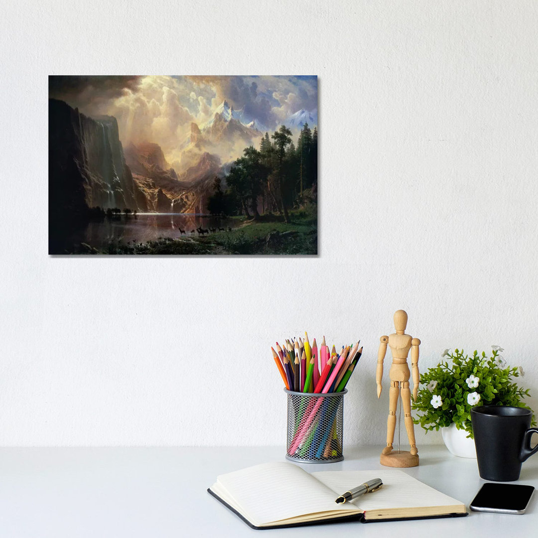 Among Sierra Nevada In California by Albert Bierstadt - Painting on Canvas