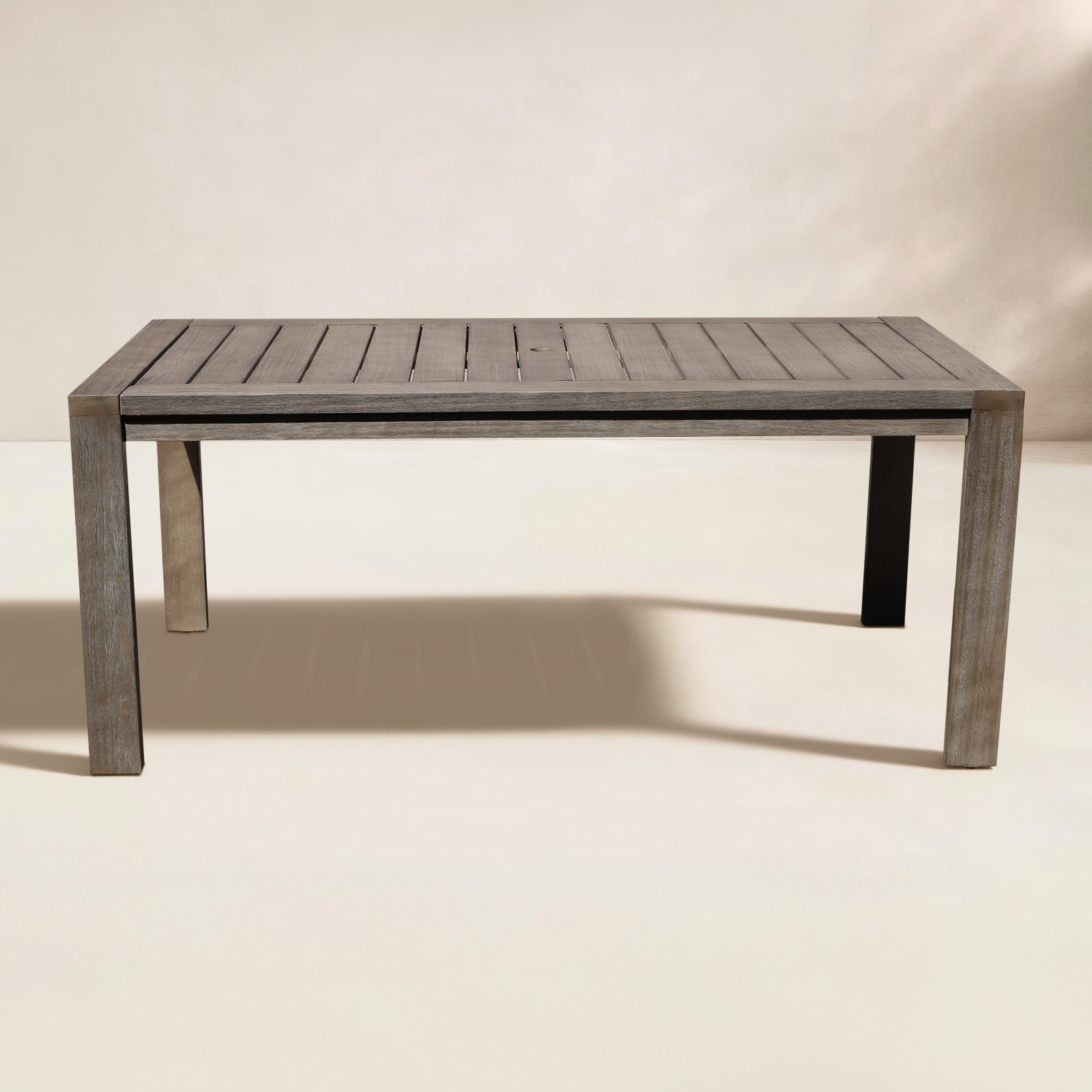 Joly Acacia Patio Dining Table, Gray, 30" H x 71" W x 35" D