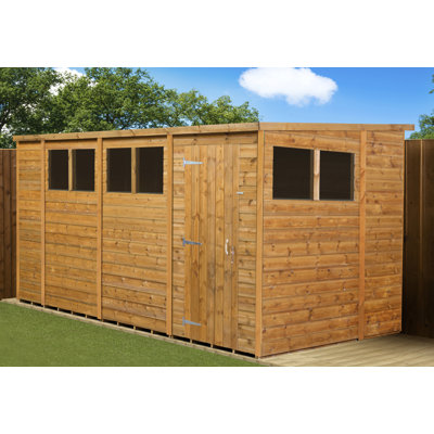 Modular Pent Garden Shed 14X6 With Windows