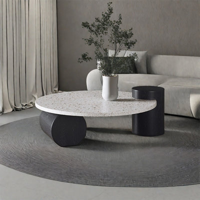Table basse italienne ronde en terrazzo