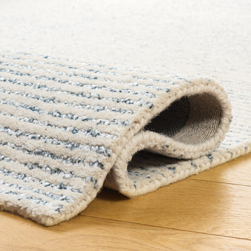 Ebony Hand Tufted Wool; Cotton; Recycled P.E.T Striped Indoor Rug, 9'-0" x 12'-0" Rectangle