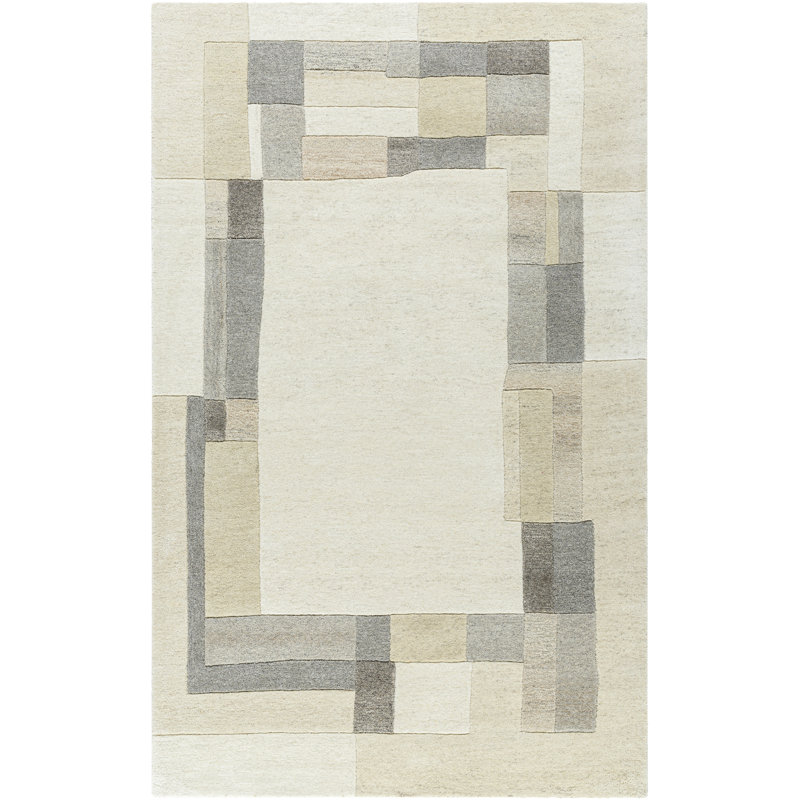 Ermalinda Hand Tufted Wool Abstract Indoor Rug, Rectangle 5' x 8'