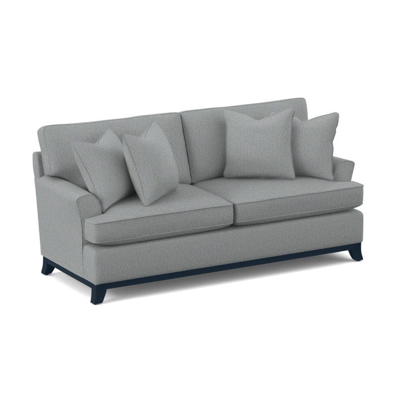 Oaks Way Sofa, Light Blue Performance Fabric; 0851-55, Nickel