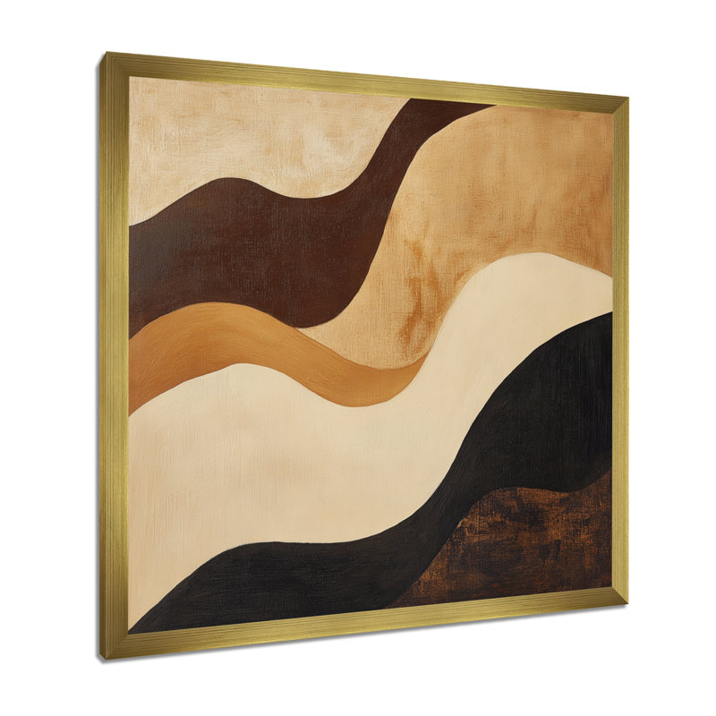 Vinka II - Tableau abstrait sur toile, H 44 po x l 44 po, Encadrement doré