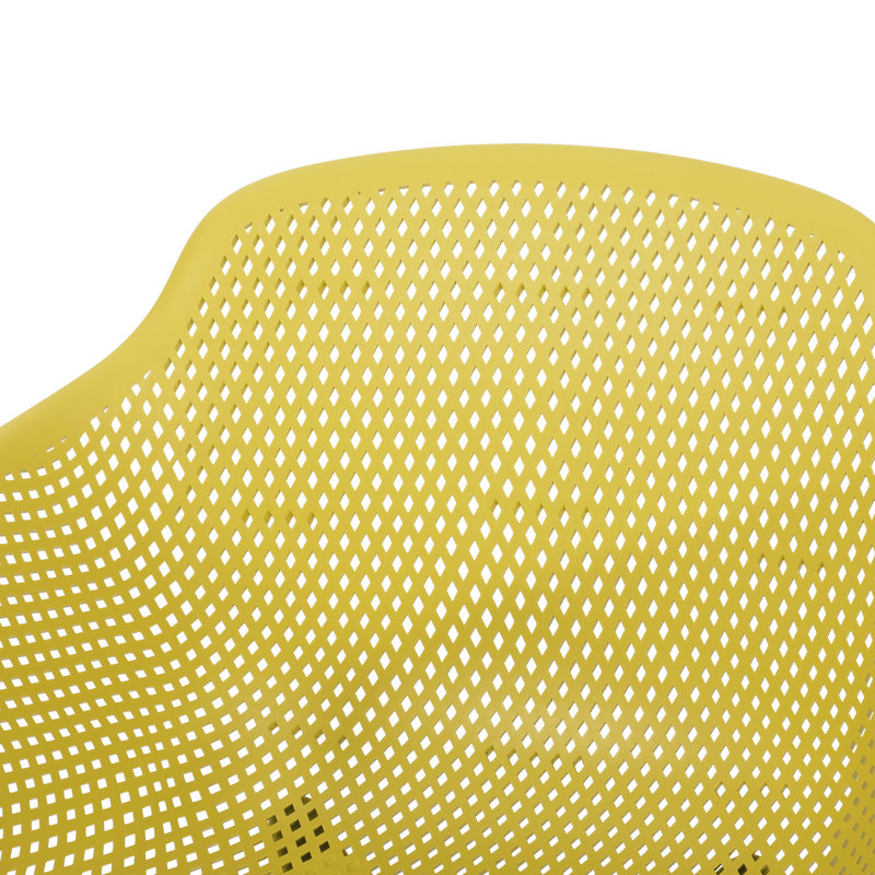 Chaise de lotus jaune pour salle à manger extérieure - Stable et tendance