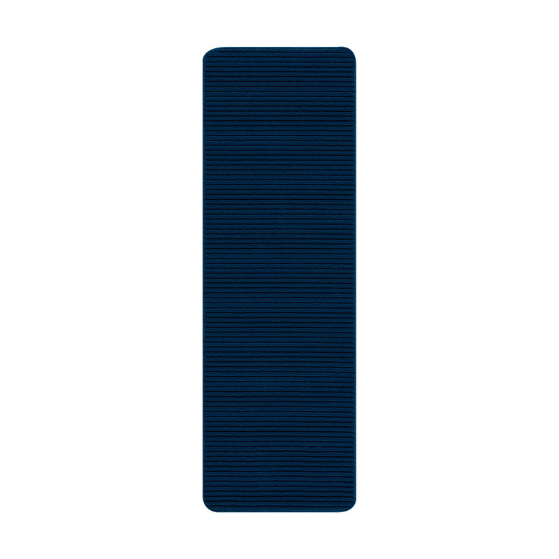 Arturas Solid Color Synthetic Water Resistant Non-Skid Kitchen Mat, Denim Blue