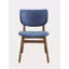 Chaise d'appoint rembourrée bleue et noyer (ensemble de 2)
