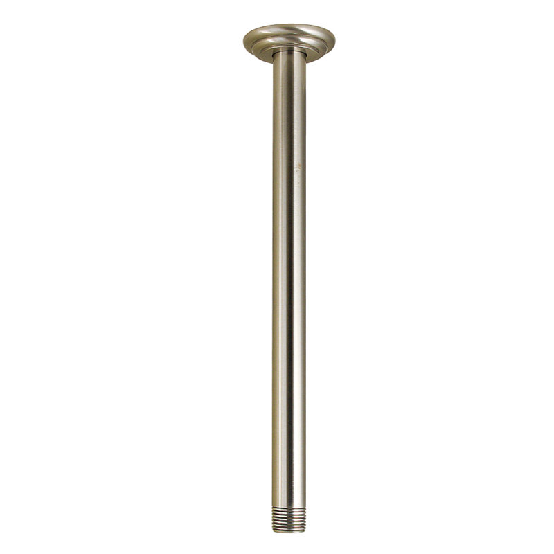 Bras de douche à fixation au plafond de 12 po avec bride ronde Kingston Brass, Nickel brossé