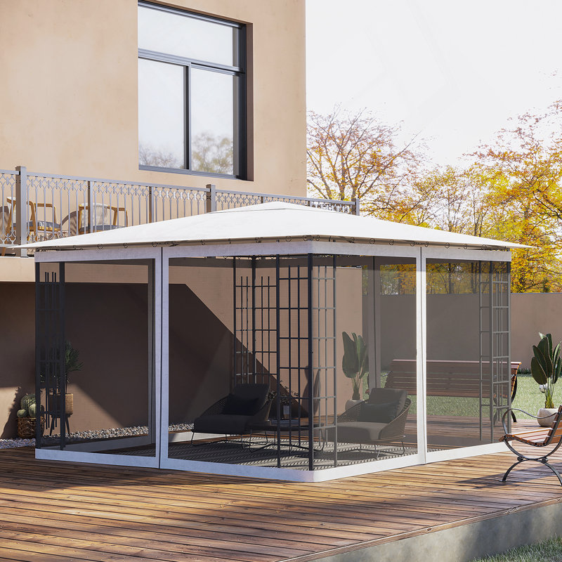 Filet de remplacement en mailles de 10 pi x 12 pi pour abris de jardin et tentes à auvent avec fermetures à glissière Outsunny