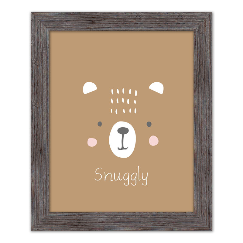 Art encadré Snuggly, H 20 po x l 16 po x P 0,75 po, Cadre gris