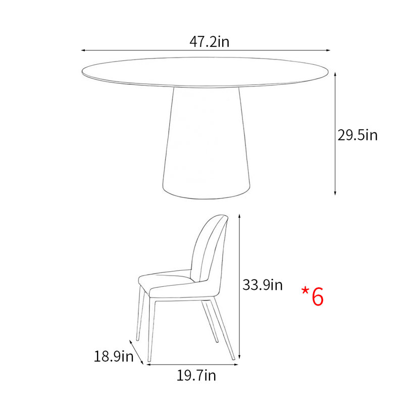 Ensembles de table de salle à manger simples et modernes de style crème, H 29,5 po x L 47,2 po x l 47,2 po