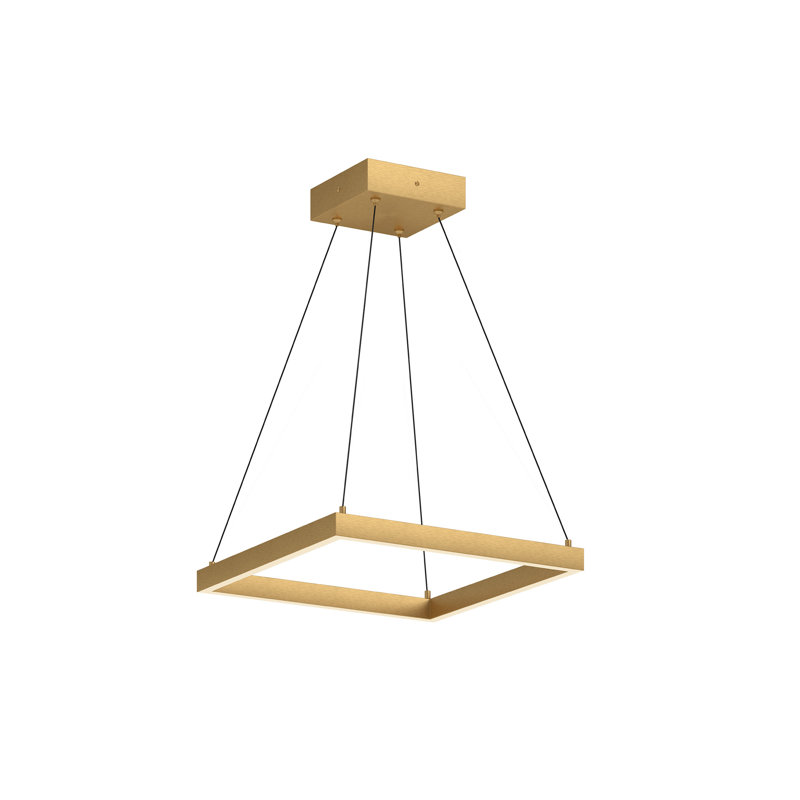 Luminaire suspendu simple à 1 lumière DEL en or brossé Piazza