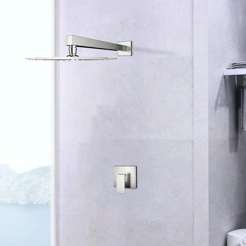 Brushed Nickel Shower Faucet, Wall Mounted Selection - Brass, Valve Included Faucet In Design