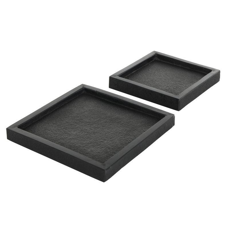 Ensemble de plateaux noirs Violanda, H 1,35 po x l 10,20 po x P 10,10 po
