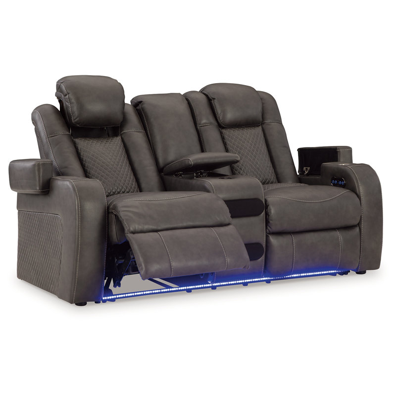 Canapé, causeuse et fauteuil inclinable électrique Fyne-Dyme, Noir