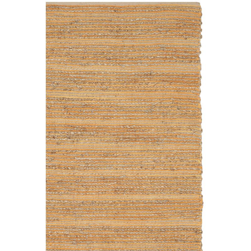 Tapis orange en jute / coton tissé à la main Doleman, Carré 6 pi