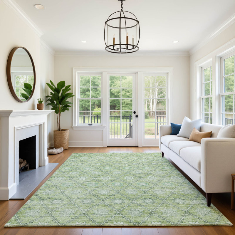 Premium Machine Washable Crestover AMF1858 Lattice Rug, Rectangle 8' x 10'