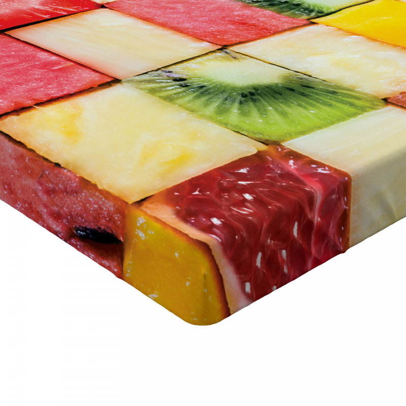 Fruit Microfiber Geometric Fitted Sheet, Full Fitted Sheet