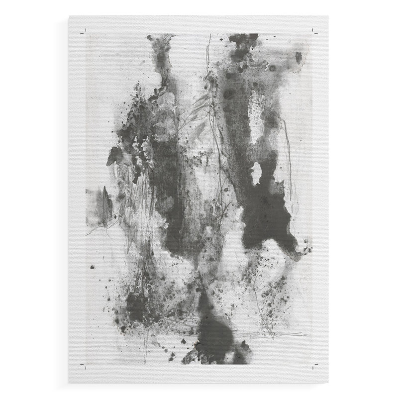 Graphite Abstract III - Impression sur toile seulement - NON-CADRE, H 18 po x l 12 po