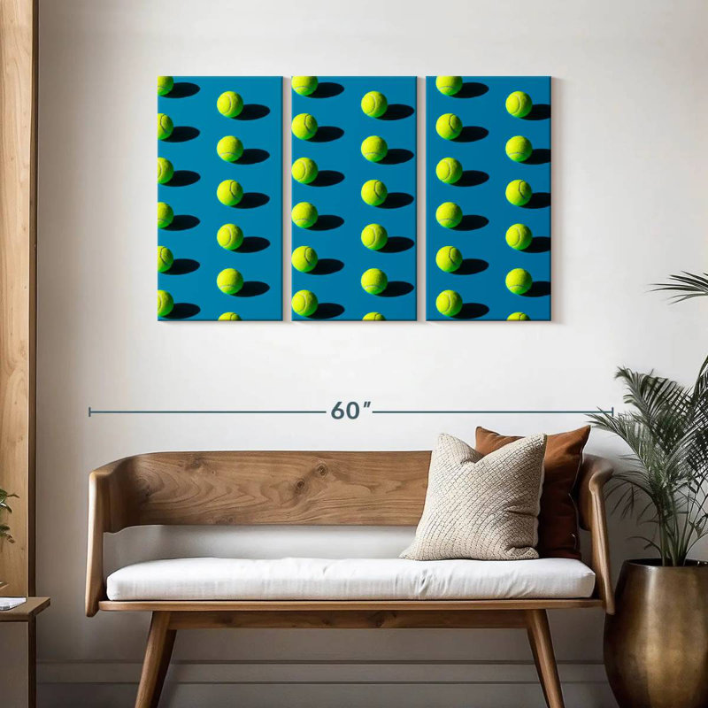 Motif de balle de tennis vert Sireci, H 28 po x l 45 po