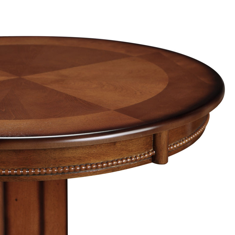 Table ronde en bois massif de 30,25 po Adelaida, Brandy
