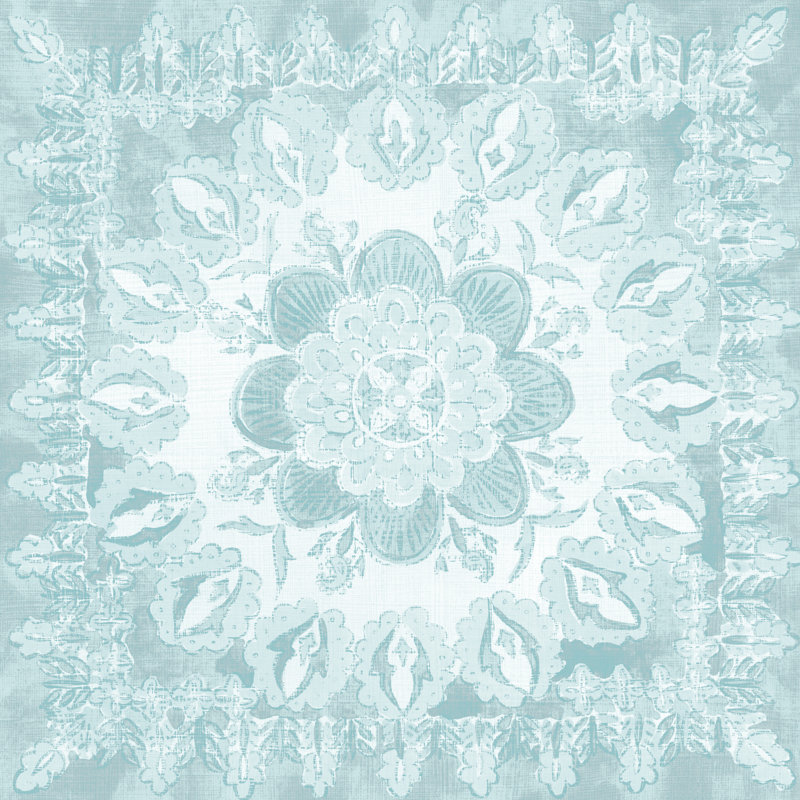 Spa Batik Rosette I 1 Piece Wrapped Canvas Painting, 91cm H x 91cm W