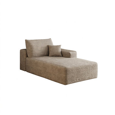 Canapé-lit modulaire moderne avec méridienne, sans assemblage requis