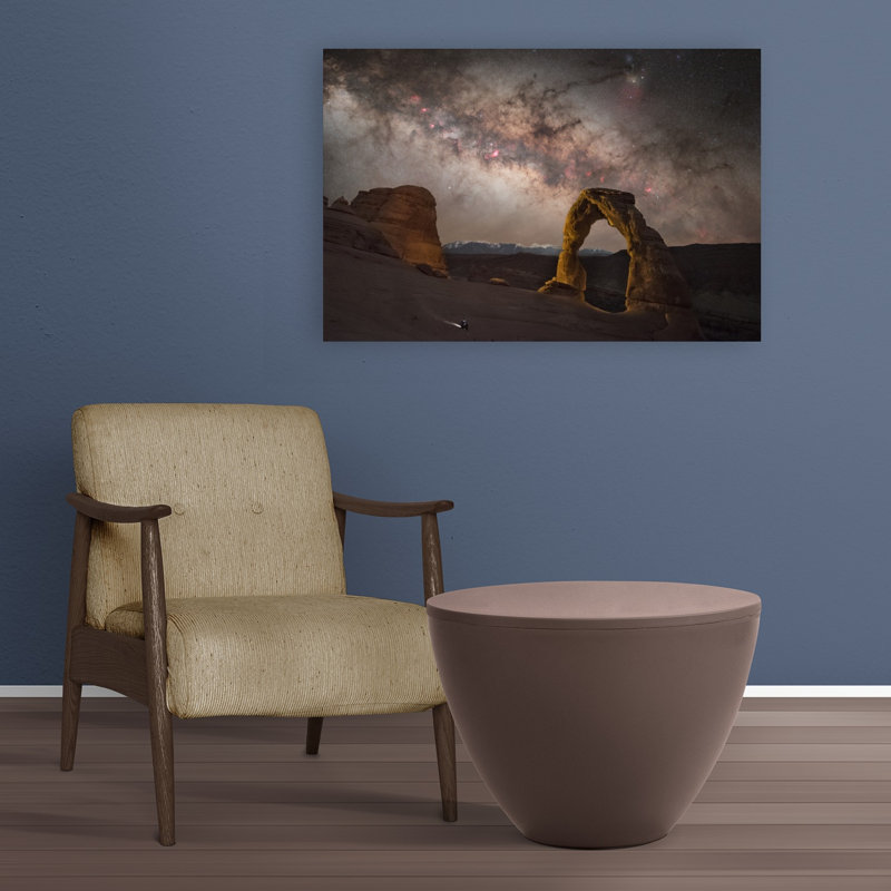 Milky Way Over Delicate Arch Delicate Abstract Contemporary Landscape Nature Wall Art Print 1 Piece Wrapped Canvas Wall Art