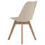 Chaise d'appoint rembourrée brun clair et chêne (2) - Siège confortable chic de style Mid-Century moderne avec coin chauffant et siège chauffant