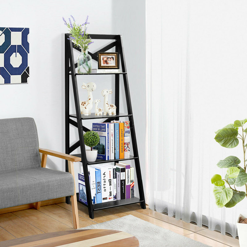 Lessard Ladder Bookcase, Black