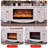 Beige Solid Wood TV Cabinet Fireplace