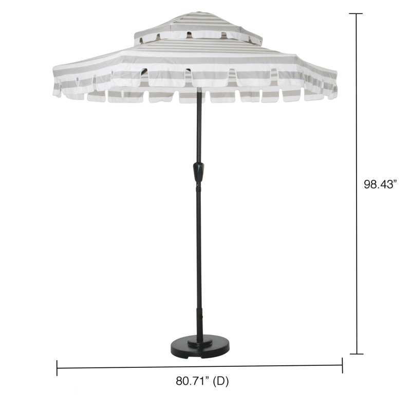 Franks 205cm Market Parasol, Grey, Black