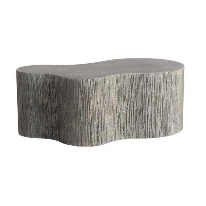 Indio Outdoor Free Form Coffee Table, 14" H x 36" L x 24" W, Gray Stonewash