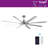 Oversized 72" Modern Smart Ceiling Fan with LED Light, Remote and Work with Tuya APP-1130906941