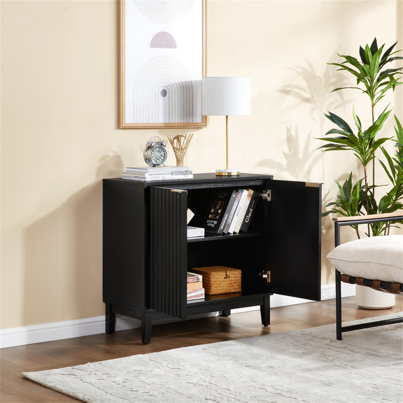 2 Door Storage Cabinet, Black