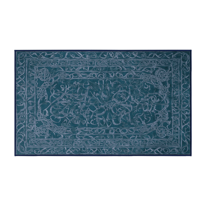 Machine Washable Gray Area Rug, Rectangle 5' x 8'