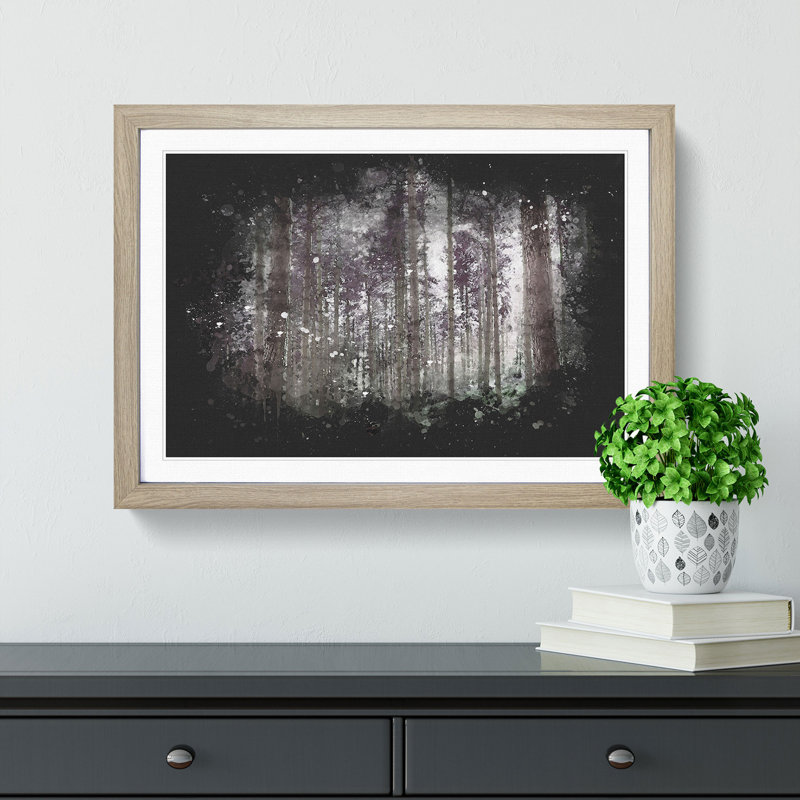 Pretty Forest - Picture Frame Graphic Art Print, Oak Framed, 62cm H x 87cm W x 2cm D