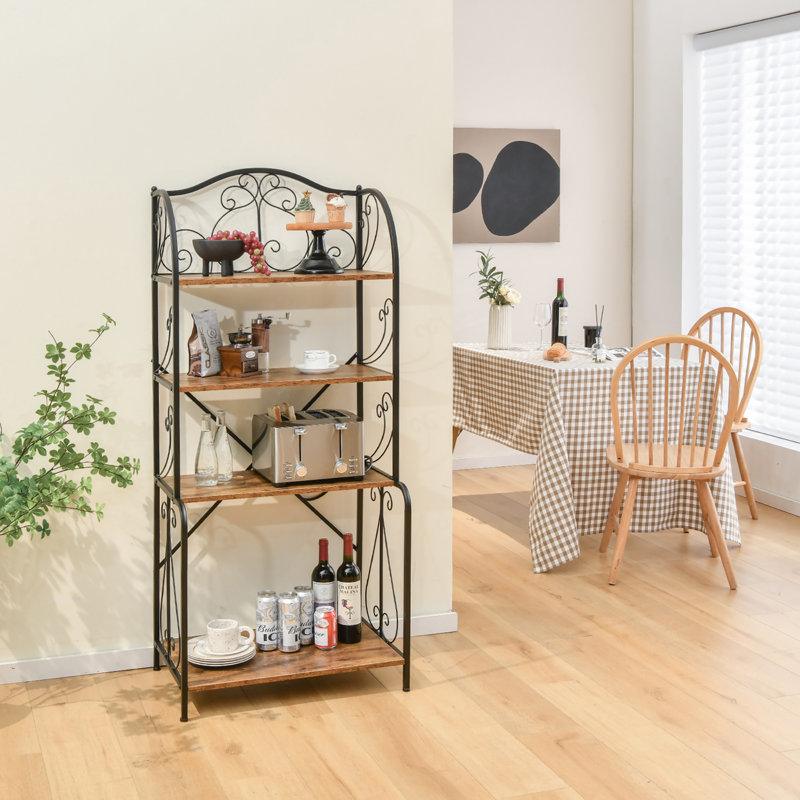 Étagère de boulanger standard en acier de 26 po Altis compatible avec les micro-ondes, Brun rustique