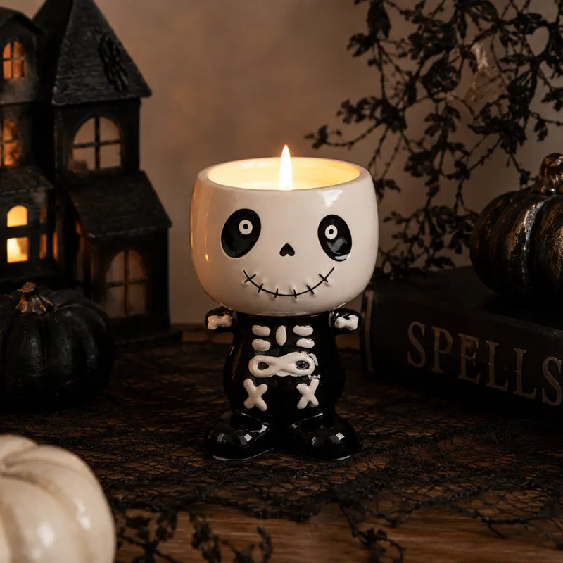 3.38"D Skeleton Kid - Pumpkin Patch (5 oz)