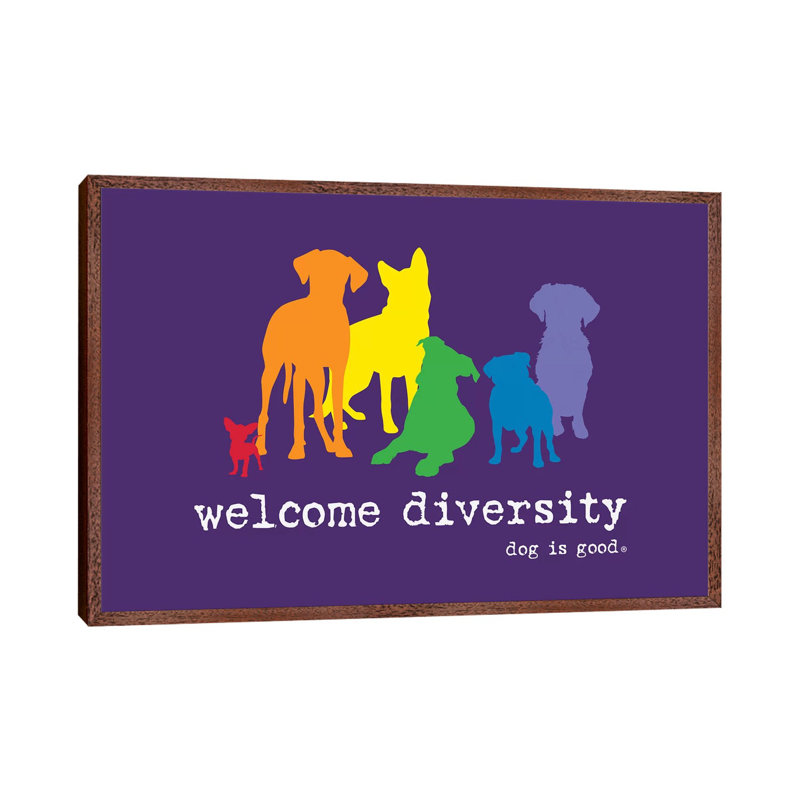 Diversity Pride - Print on Canvas, Classic Brown Wood Framed, 101.6cm H x 152.4cm W x 3.81cm D