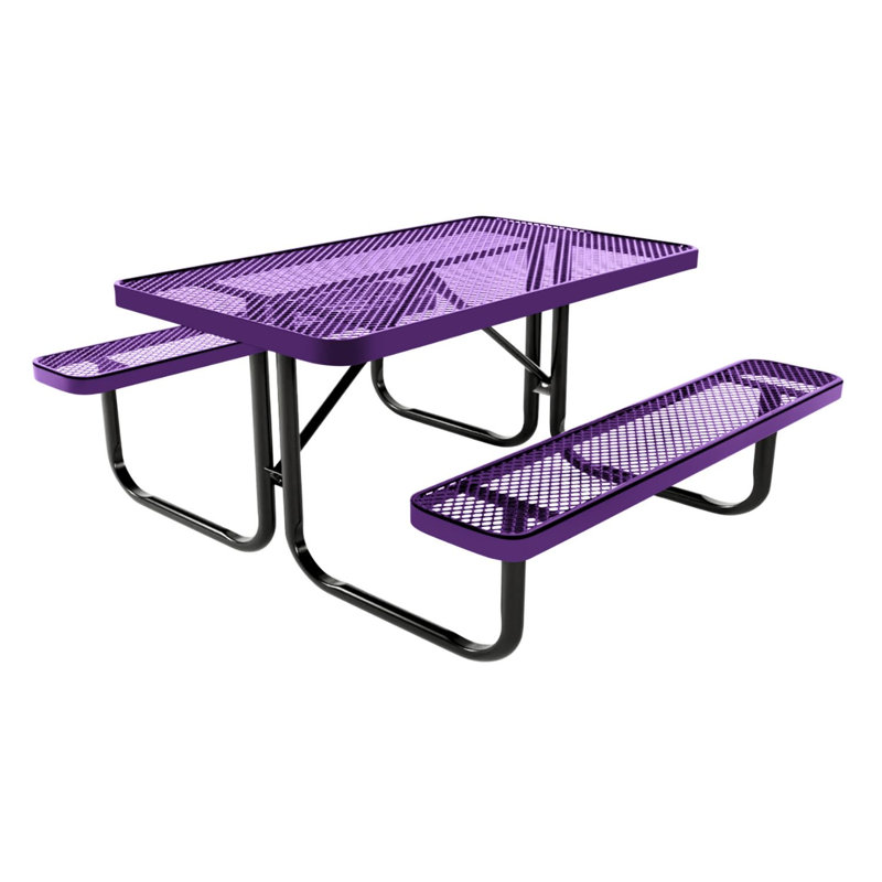 Table de pique-nique rectangulaire de 120 cm, extensible, violette, pour enfants, 4ft Rect Kids, Expanded, Mauve