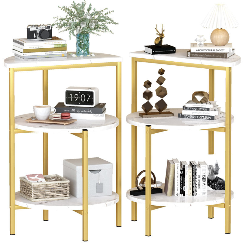 Ensemble de 2 tables de bout Modern, Or