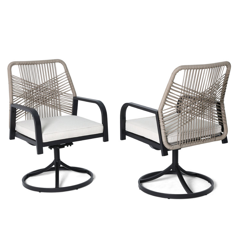 Ensemble de 2 chaises d'extérieur pivotantes