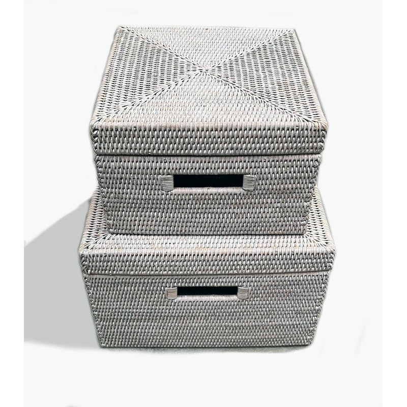 Wicker Decorative Basket Set, White Wash