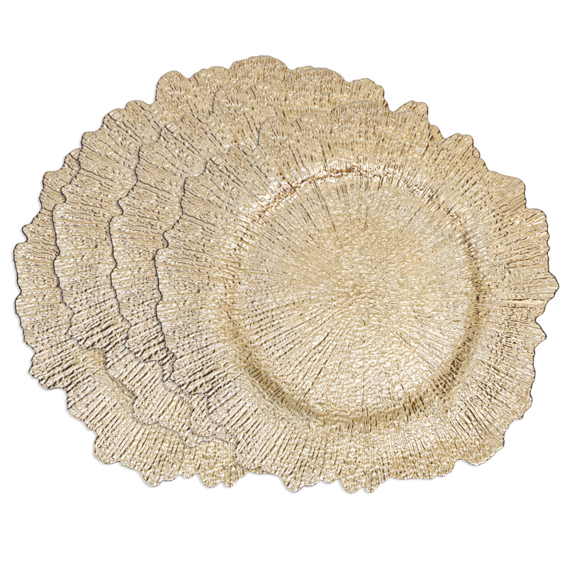 Radiant Elegance Starburst Charger (Set of 4), Gold