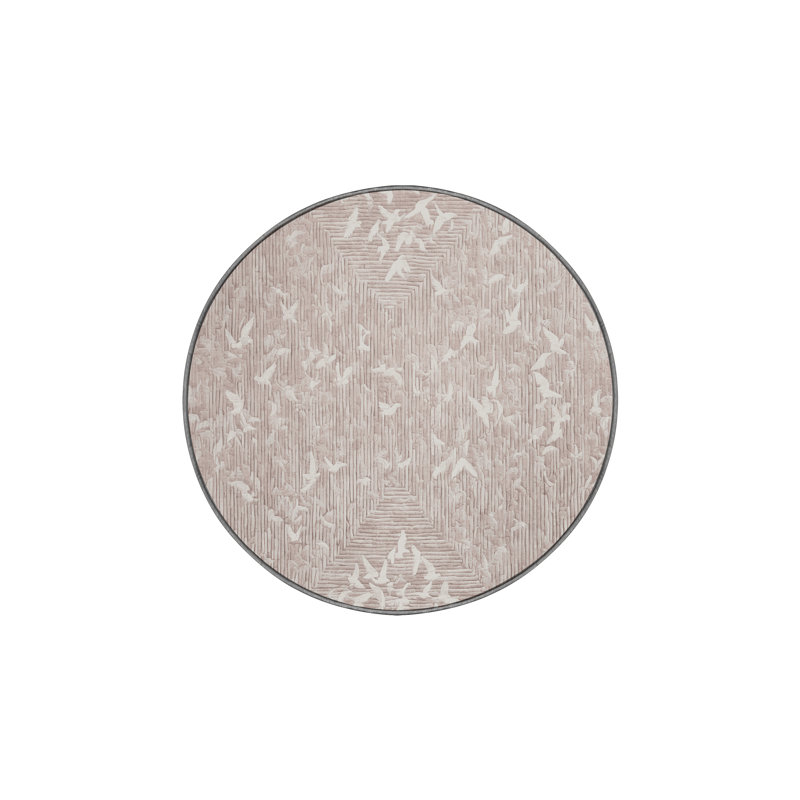 Machine Washable Gray Area Rug, Round 8'