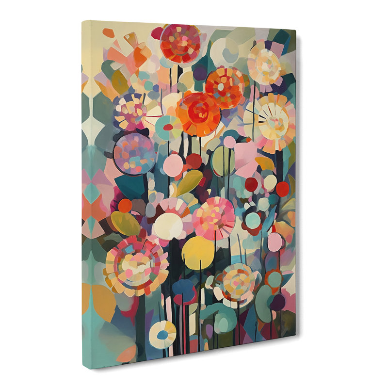 Qualana Retro Flowers Vol.12 - Wrapped Canvas, 50cm H x 35cm W