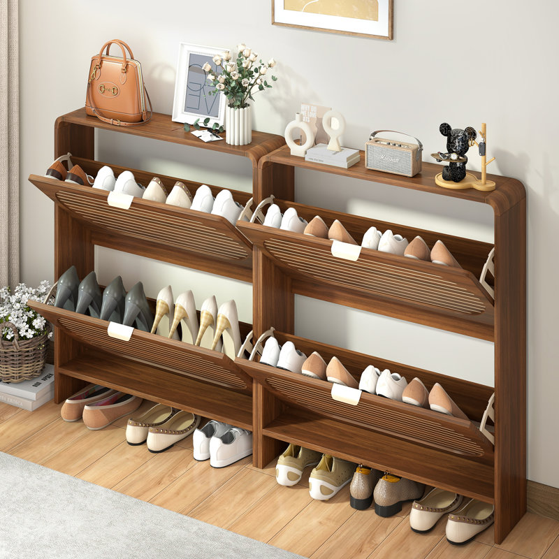 Armoire de rangement pour huit paires de chaussures, Noir