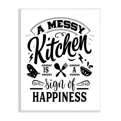 "Kitchen Happiness", style rétro, argenterie décontractée, art mural par lettres et lignes